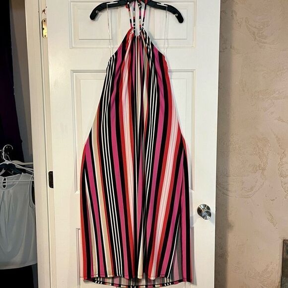 Lane Bryant Multicolored Halter Neck Swing Maxi Dress 18/20 - Picture 2 of 14